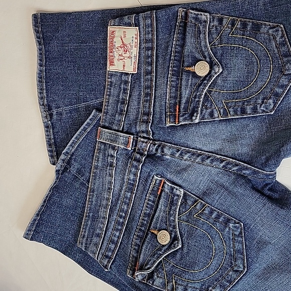 True Religion Joey Orange Topstiching and Twisted Inseam sz27  BinO - Picture 1 of 14